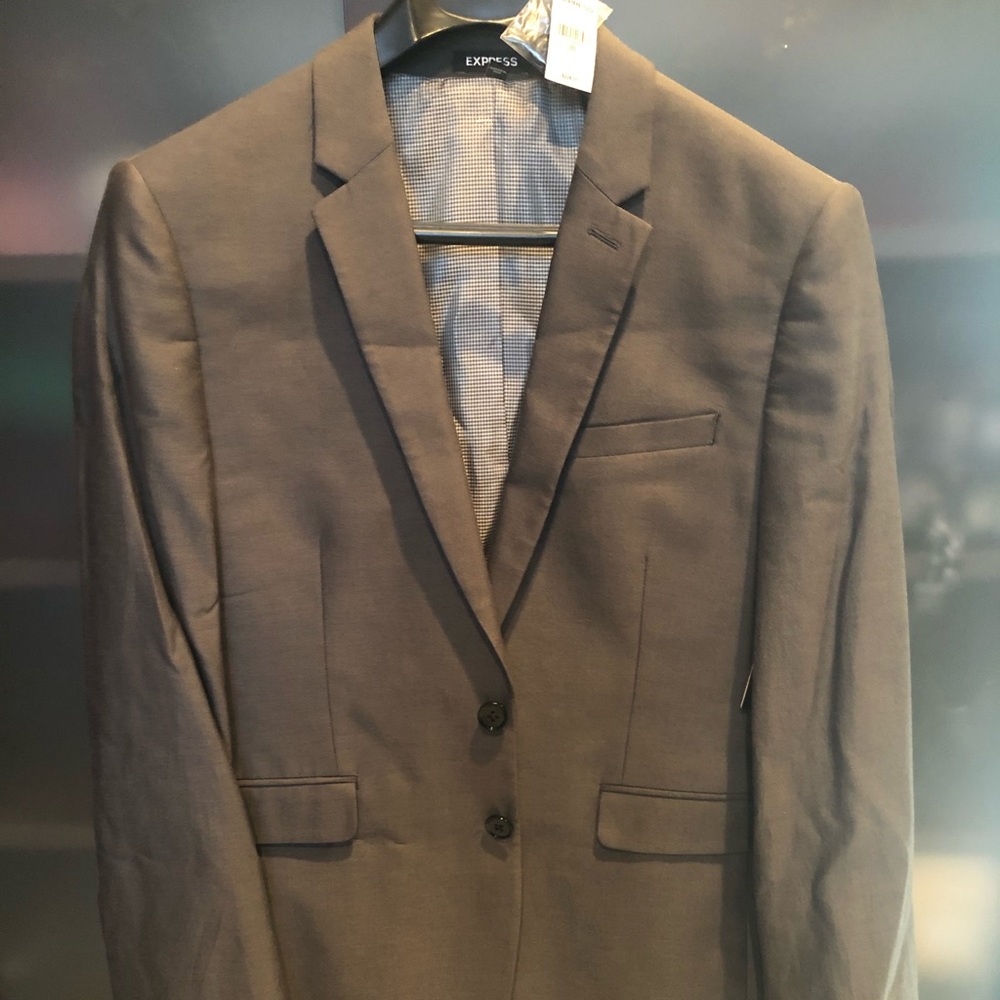 Express Suit Jacket Charcoal BNWT Extra Slim 38S